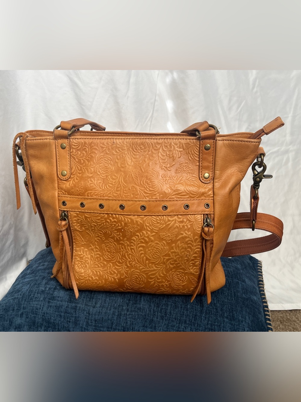BOHO Shoulder Tote Concealed Carry Purse Cowhide GTM-122
